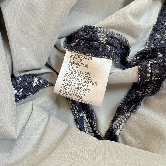 Tadashi Collection Bead Sequin Lace Sheath Dress Cap Sleeve Empire Waist Navy 8 - Picture 3 of 6